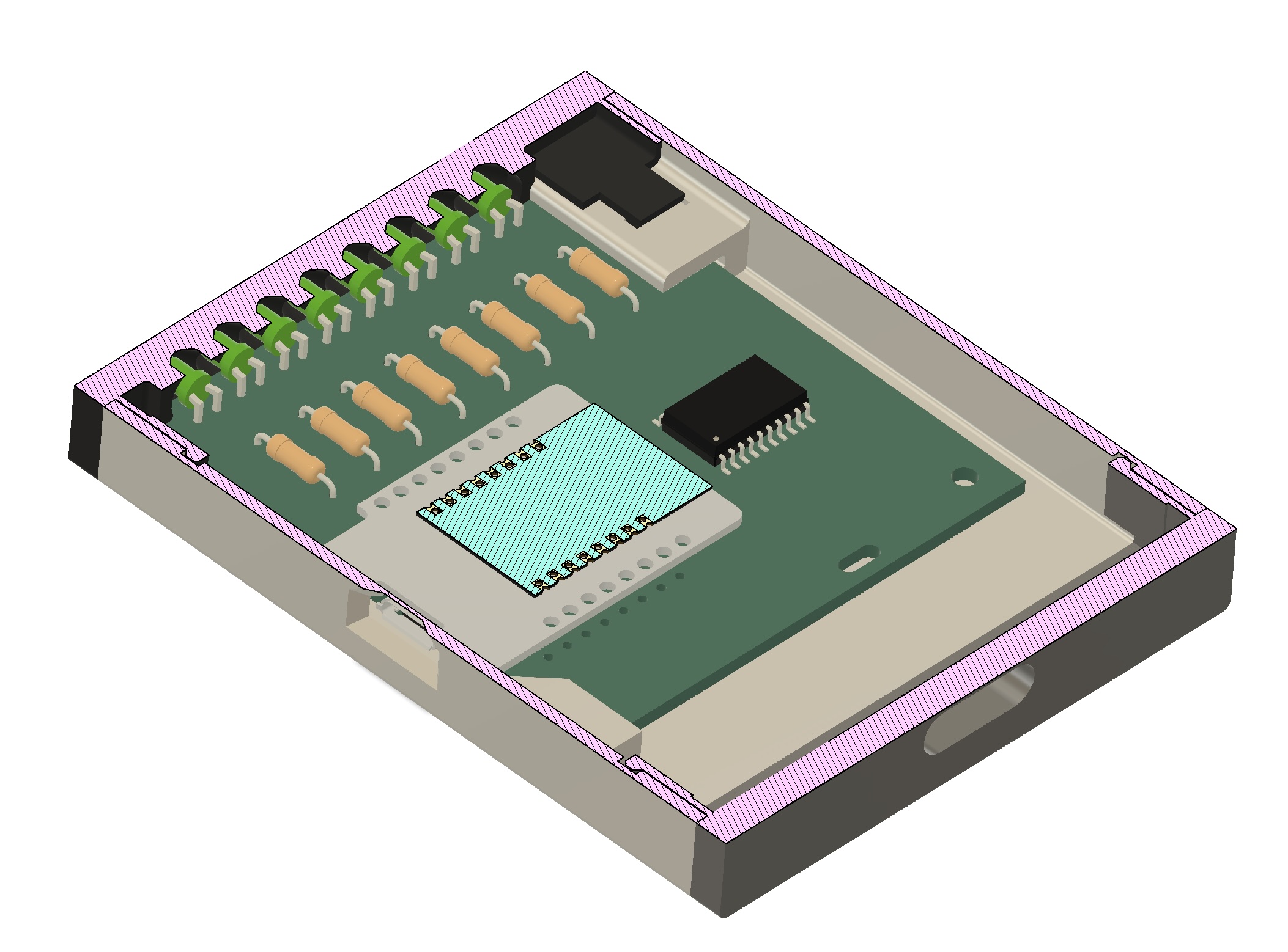 Modem CAD slice, top